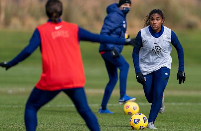 Catarina Macario at USWNT training